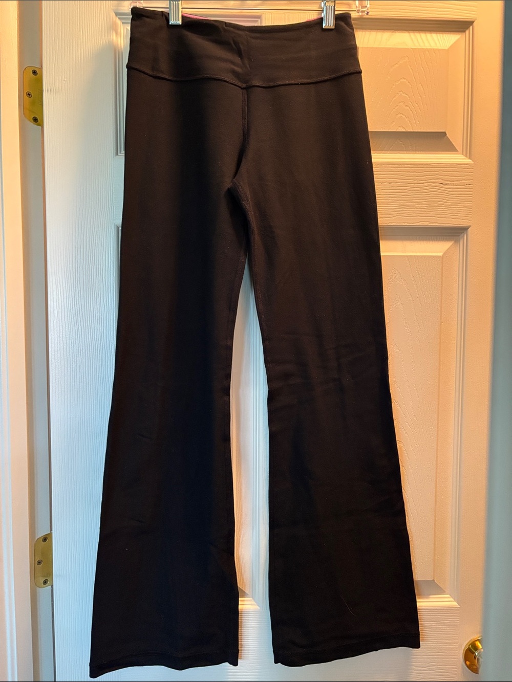 Vintage Lululemon Wide-Leg Black Flared Yoga Pants (Reversible)